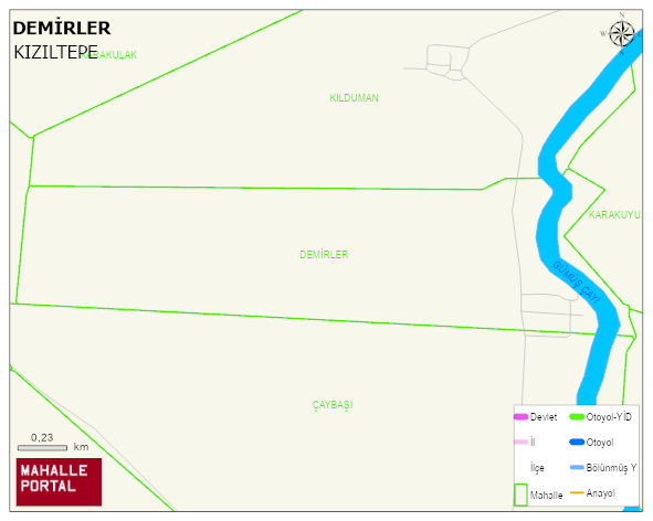 DEMİRLER Mahallesi Haritası | Dağlar, Ovalar ve Akarsu Bilgileri