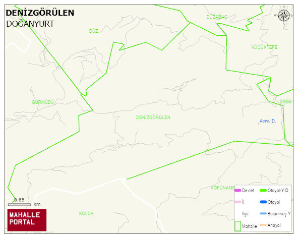 DENİZGÖRÜLEN Köyü Haritası | Güncel Mahalle ve Köy Haritası