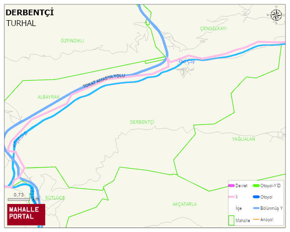DERBENTÇİ Köyü Haritası | Dağlar, Ovalar ve Akarsu Bilgileri