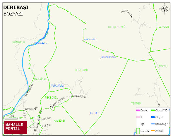 DEREBAŞI Mahallesi Haritası | Mahalle ve Köy Sınırı