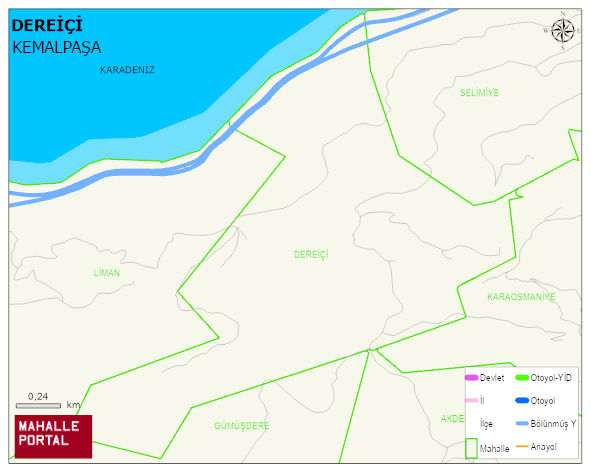 DEREİÇİ Köyü Haritası | Detaylı Köy ve Mahalle Görünümü