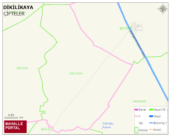 DİKİLİKAYA Mahallesi Haritası | Coğrafi Yapı ve Detaylı Haritası