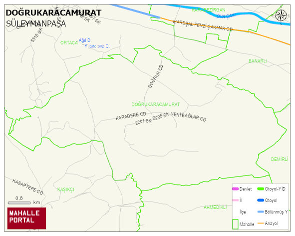 DOĞRUKARACAMURAT Mahallesi Haritası | İnteraktif Köy ve Mahalle Sınırları