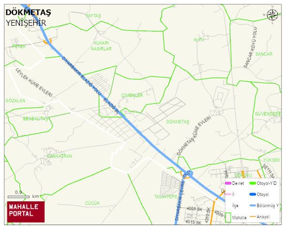 DÖKMETAŞ Mahallesi Haritası | Coğrafi Yapı ve Detaylı Haritası