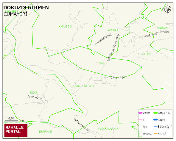 DOKUZDEĞİRMEN Köyü Haritası | Mahalle ve Köy Sınırı