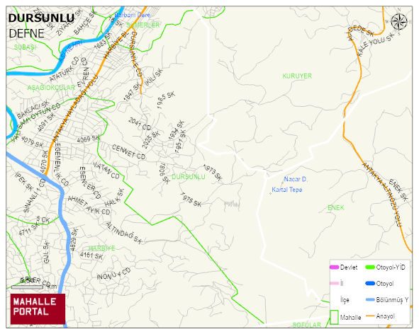 DURSUNLU Mahallesi Haritası | Coğrafi Yapı ve Detaylı Haritası