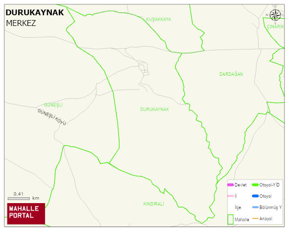 DURUKAYNAK Köyü Haritası | Mahalle ve Köy Sınırı