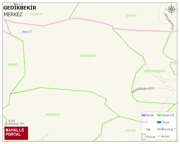 DÜVENCİ BELDESİ GEDİKBEKİR Mahallesi Haritası | Mahalle ve Köy Sınırı