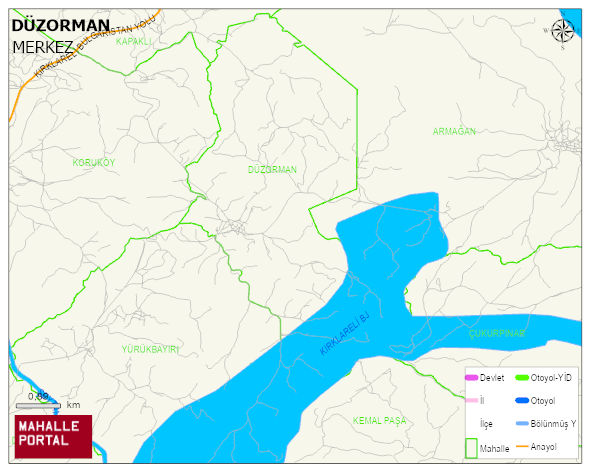 DÜZORMAN Köyü Haritası | Mahalle ve Köy Sınırı