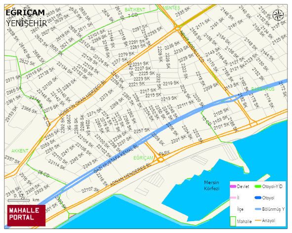 EĞRİÇAM Mahallesi Haritası | Detaylı Köy ve Mahalle Görünümü