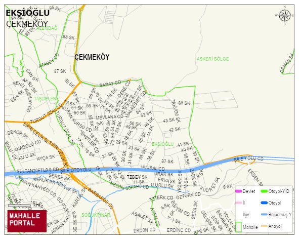EKŞİOĞLU Mahallesi Haritası | İnteraktif Köy ve Mahalle Sınırları