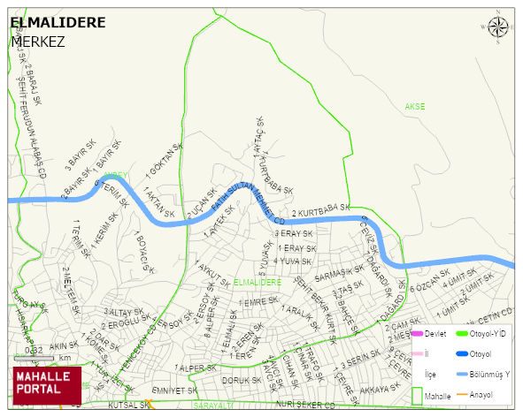 ELMALIDERE Mahallesi Haritası | Detaylı Köy ve Mahalle Görünümü