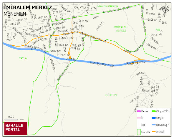 EMİRALEM MERKEZ Mahallesi Haritası | Detaylı Köy ve Mahalle Görünümü