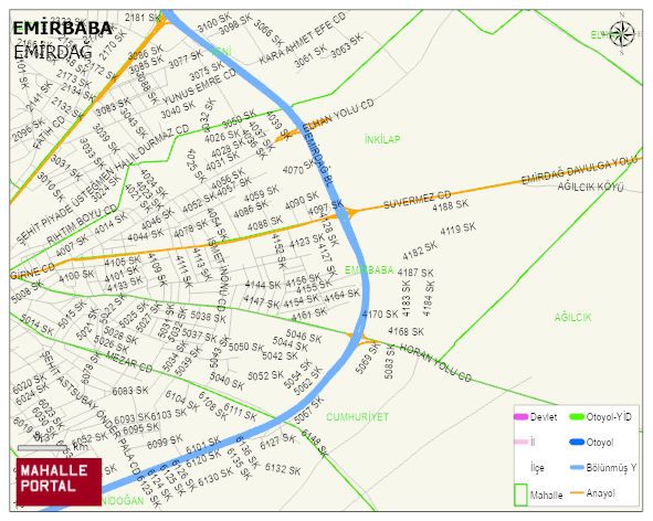 EMİRBABA Mahallesi Haritası | İnteraktif Köy ve Mahalle Sınırları