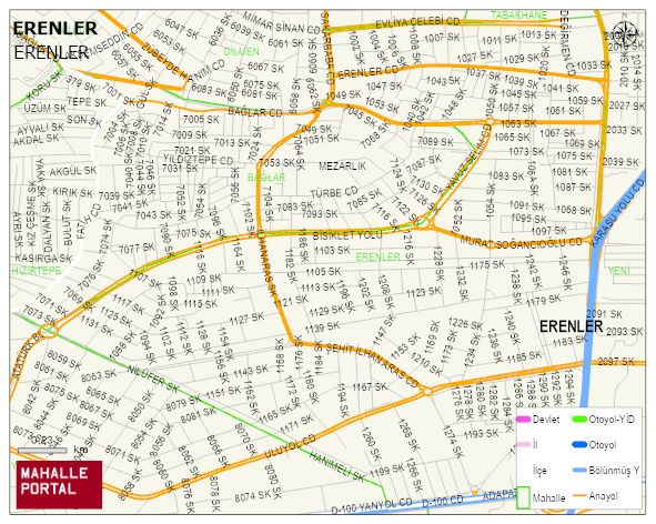 ERENLER Mahallesi Haritası | Detaylı Köy ve Mahalle Görünümü