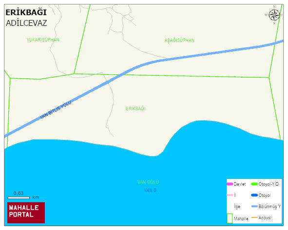 ERİKBAĞI Köyü Haritası | Sayısal Bölge Görünümü