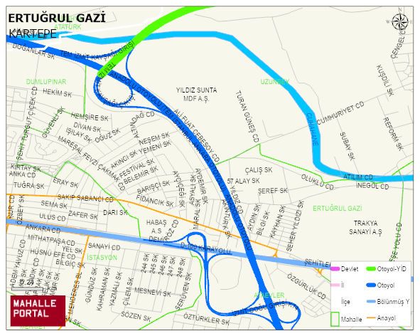 ERTUĞRUL GAZİ Mahallesi Haritası | Mahalle ve Köy Sınırı