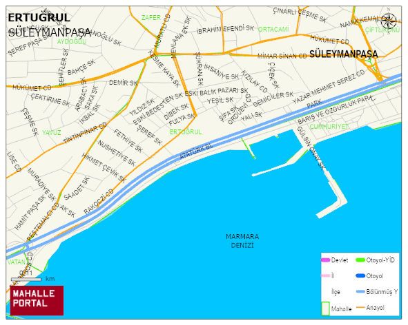 ERTUĞRUL Mahallesi Haritası | Coğrafi Yapı ve Detaylı Haritası
