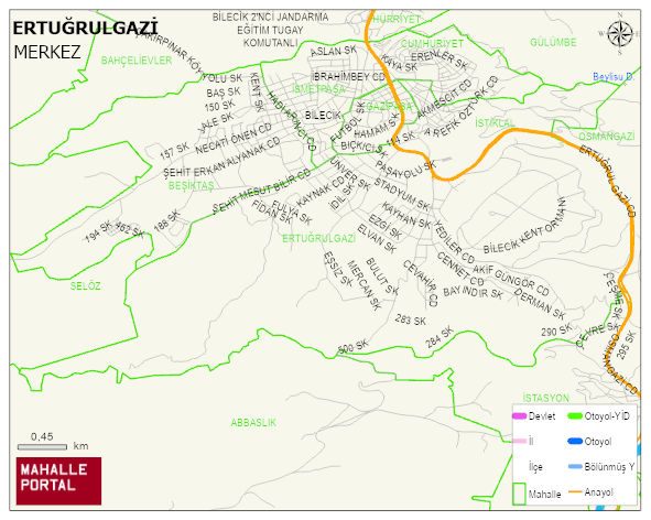 ERTUĞRULGAZİ Mahallesi Haritası | Mahalle ve Köy Sınırı