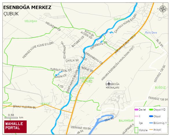 ESENBOĞA MERKEZ Mahallesi Haritası | Güncel Mahalle ve Köy Haritası