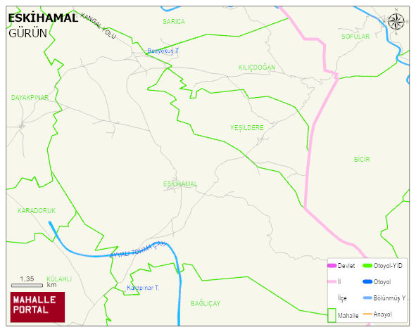 ESKİHAMAL Köyü Haritası | Güncel Mahalle ve Köy Haritası