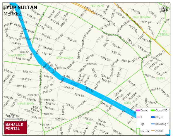 EYÜP SULTAN Mahallesi Haritası | Uydu Görüntüsü ve Harita Detayları