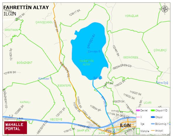 FAHRETTİN ALTAY Mahallesi Haritası | Dağlar, Ovalar ve Akarsu Bilgileri