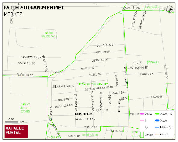 FATİH SULTAN MEHMET Mahallesi Haritası | Detaylı Köy ve Mahalle Görünümü