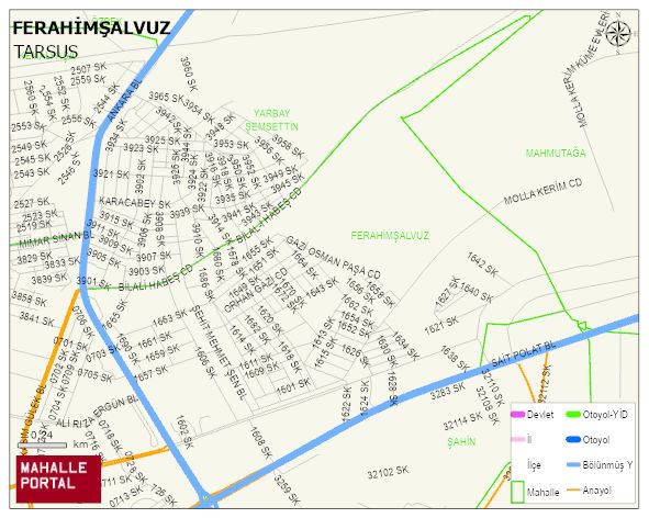 FERAHİMŞALVUZ Mahallesi Haritası | Mahalle Sokak Haritası