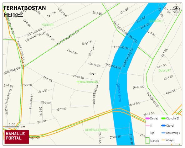 FERHATBOSTAN Mahallesi Haritası | Coğrafi Yapı ve Detaylı Haritası
