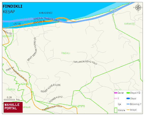 FINDIKLI Mahallesi Haritası | Yükselti ve Doğa Özellikleri