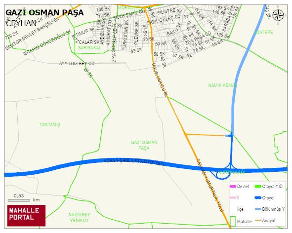GAZİ OSMAN PAŞA Mahallesi Haritası | İnteraktif Köy ve Mahalle Sınırları