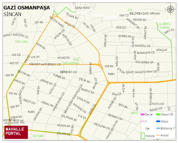 GAZİ OSMANPAŞA Mahallesi Haritası | Sayısal Bölge Görünümü