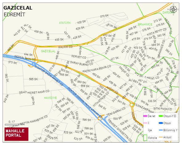 GAZİCELAL Mahallesi Haritası | Dağlar, Ovalar ve Akarsu Bilgileri