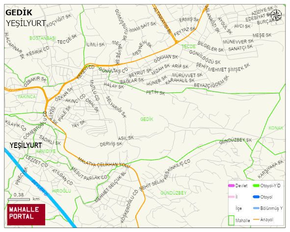 GEDİK Mahallesi Haritası | Detaylı Köy ve Mahalle Görünümü
