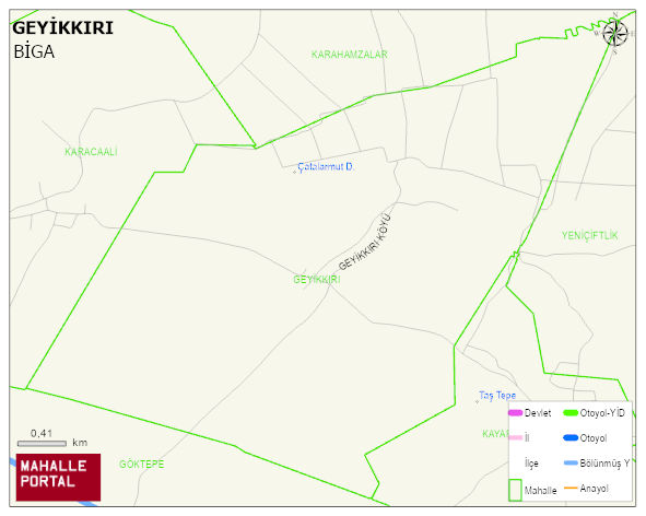 GEYİKKIRI Köyü Haritası | İnteraktif Köy ve Mahalle Sınırları