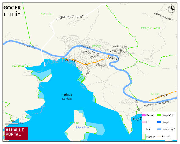 GÖCEK Mahallesi Haritası | Coğrafi Yapı ve Detaylı Haritası
