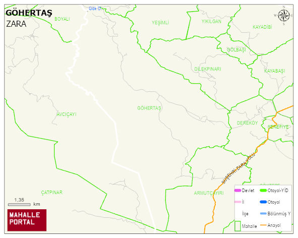 GÖHERTAŞ Köyü Haritası | İnteraktif Köy ve Mahalle Sınırları