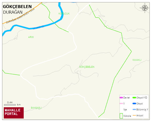 GÖKÇEBELEN Köyü Haritası | Dağlar, Ovalar ve Akarsu Bilgileri