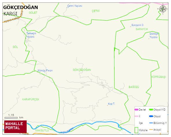 GÖKÇEDOĞAN Köyü Haritası | Mahalle ve Köy Sınırı