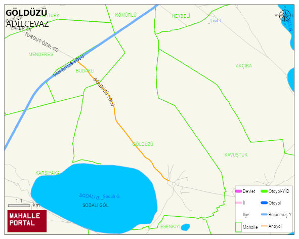 GÖLDÜZÜ Köyü Haritası | İnteraktif Köy ve Mahalle Sınırları