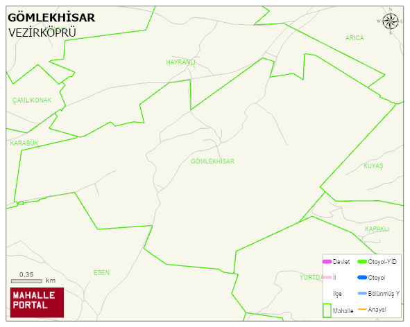 GÖMLEKHİSAR Mahallesi Haritası | İnteraktif Köy ve Mahalle Sınırları