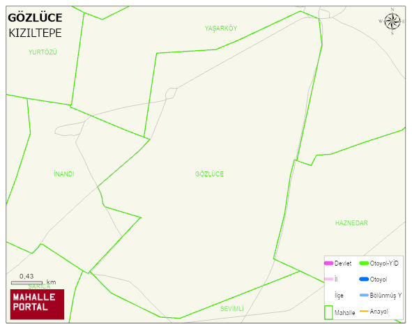 GÖZLÜCE Mahallesi Haritası | Coğrafi Yapı ve Detaylı Haritası