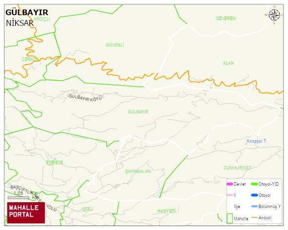GÜLBAYIR Köyü Haritası | Mahalle ve Köy Sınırı