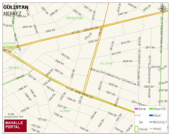 GÜLİSTAN Mahallesi Haritası | İnteraktif Köy ve Mahalle Sınırları