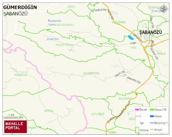 GÜMERDİĞİN Mahallesi Haritası | İnteraktif Köy ve Mahalle Sınırları