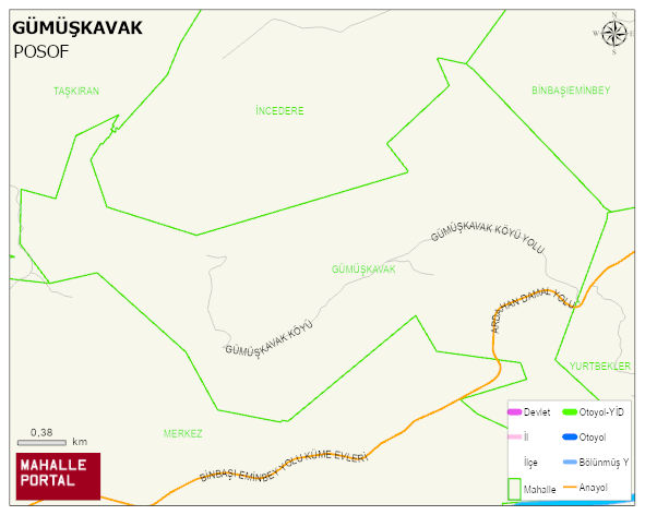 GÜMÜŞKAVAK Köyü Haritası | İnteraktif Köy ve Mahalle Sınırları