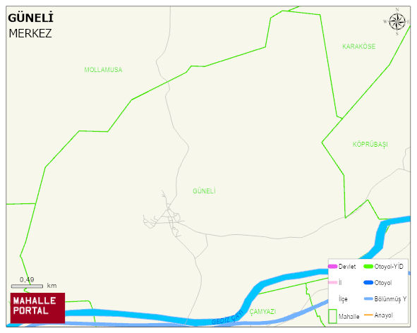 GÜNELİ Köyü Haritası | Güncel Mahalle ve Köy Haritası