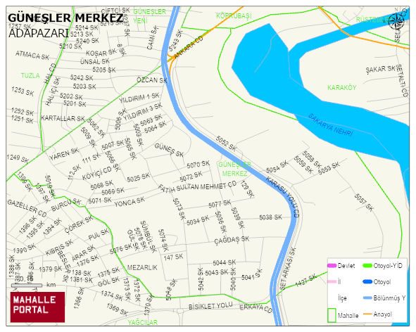 GÜNEŞLER MERKEZ Mahallesi Haritası | Sayısal Bölge Görünümü