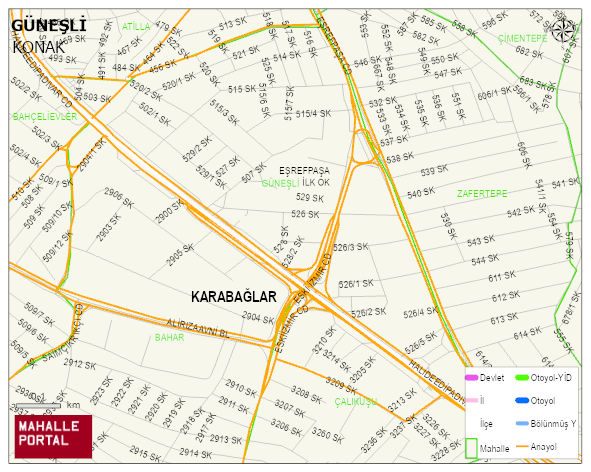 GÜNEŞLİ Mahallesi Haritası | İnteraktif Köy ve Mahalle Sınırları